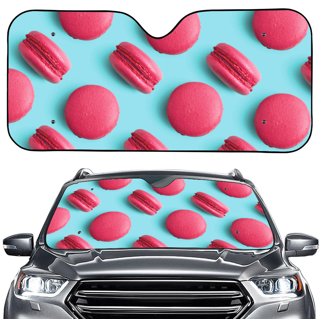 Pink Macarons Print Car Windshield Sun Shade