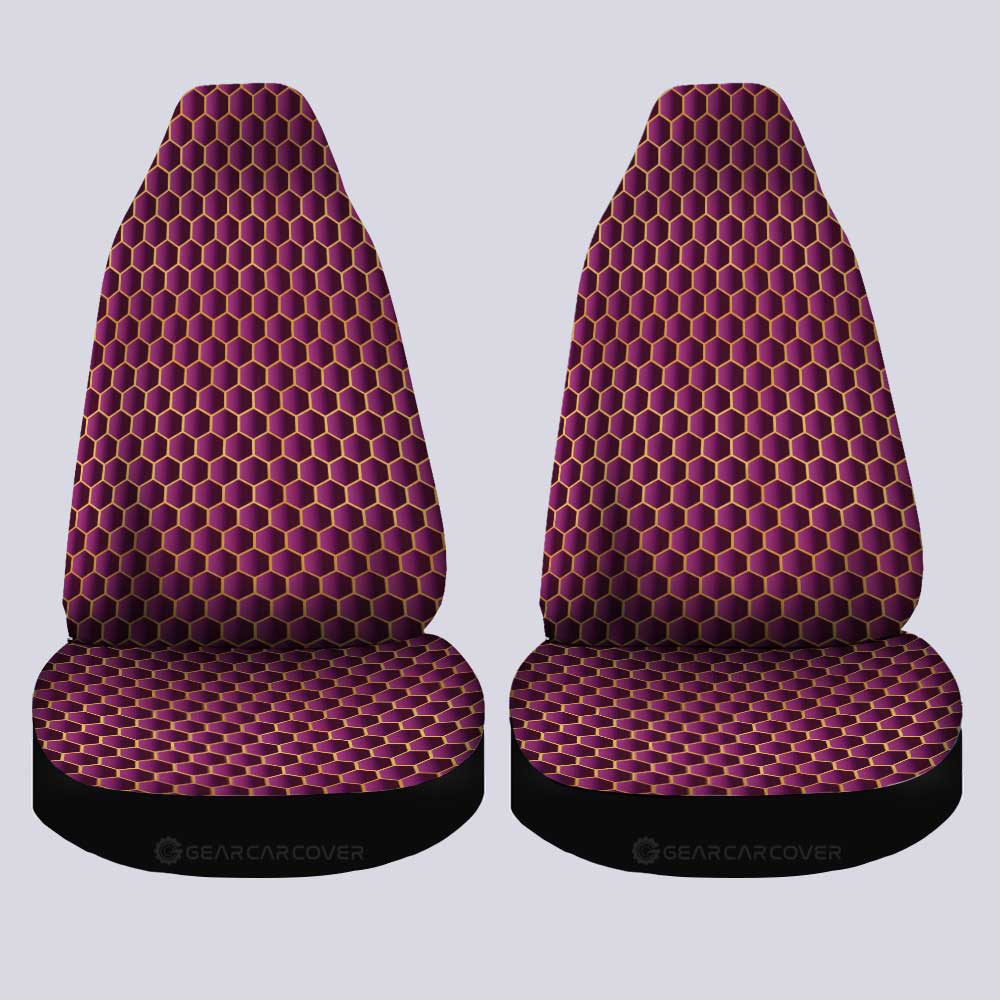 Pink Pattern Car Seat Covers Custom Honeycomb Background Car Accessories