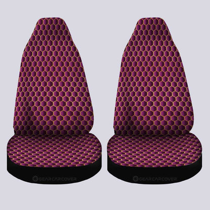 Pink Pattern Car Seat Covers Custom Honeycomb Background Car Accessories