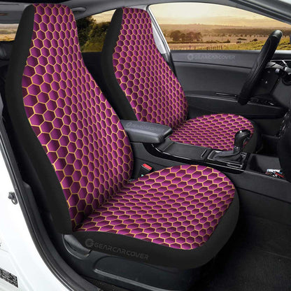 Pink Pattern Car Seat Covers Custom Honeycomb Background Car Accessories