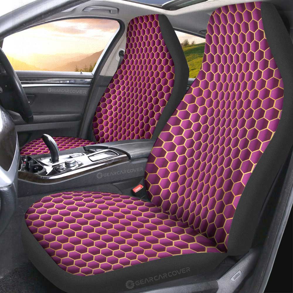 Pink Pattern Car Seat Covers Custom Honeycomb Background Car Accessories