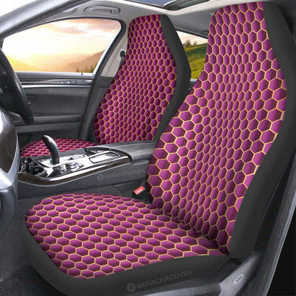 Pink Pattern Car Seat Covers Custom Honeycomb Background Car Accessories