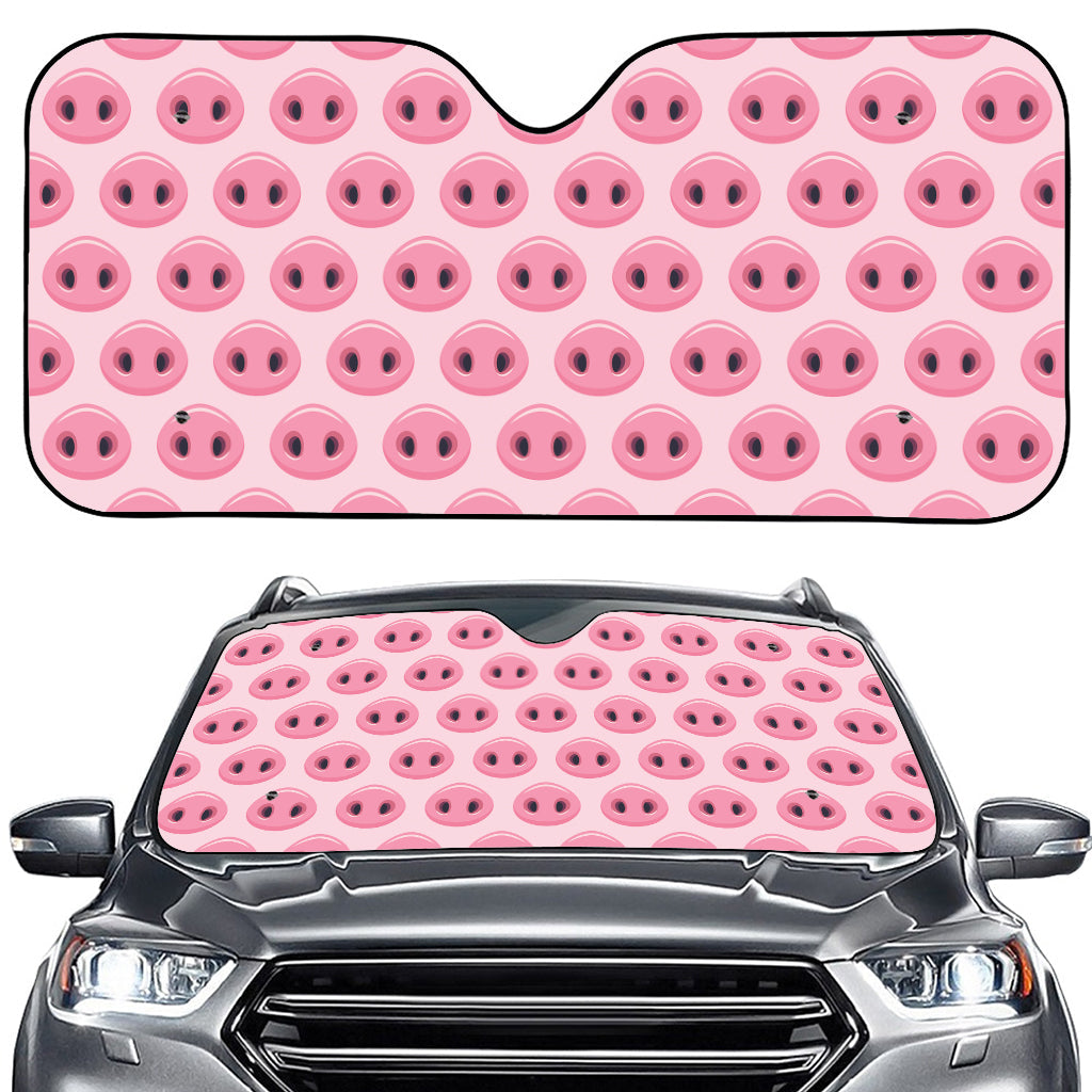 Pink Pig Nose Pattern Print Car Windshield Sun Shade