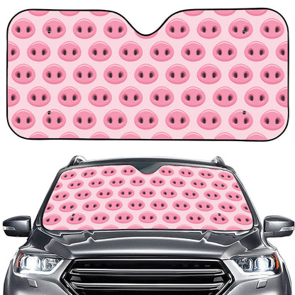 Pink Pig Nose Pattern Print Car Windshield Sun Shade