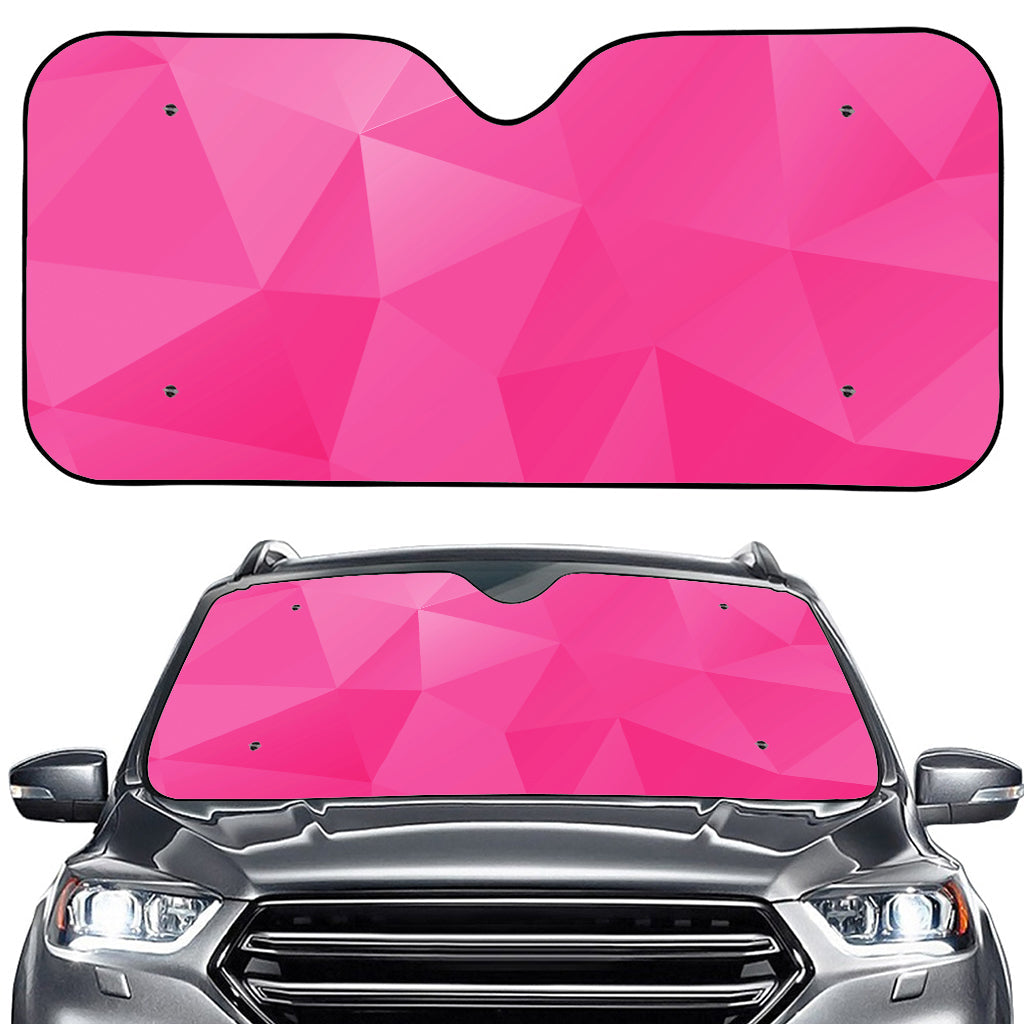 Pink Polygonal Geometric Print Car Windshield Sun Shade