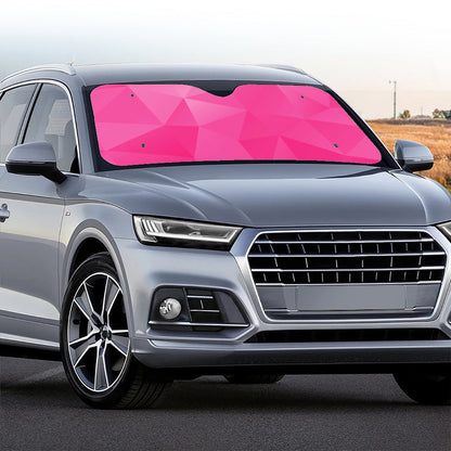 Pink Polygonal Geometric Print Car Windshield Sun Shade