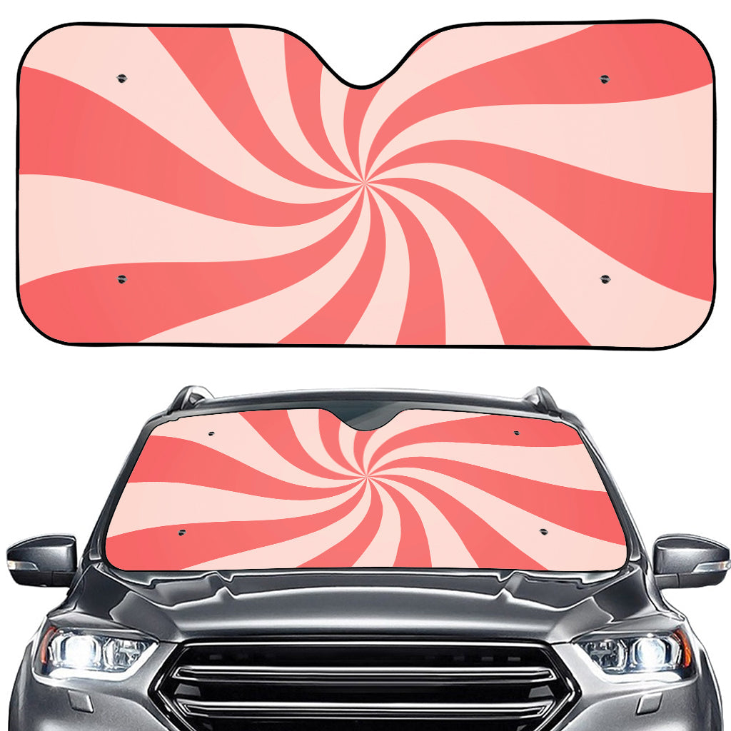 Pink Psychedelic Swirl Print Car Windshield Sun Shade