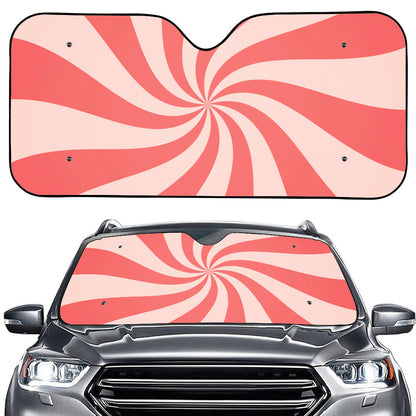 Pink Psychedelic Swirl Print Car Windshield Sun Shade