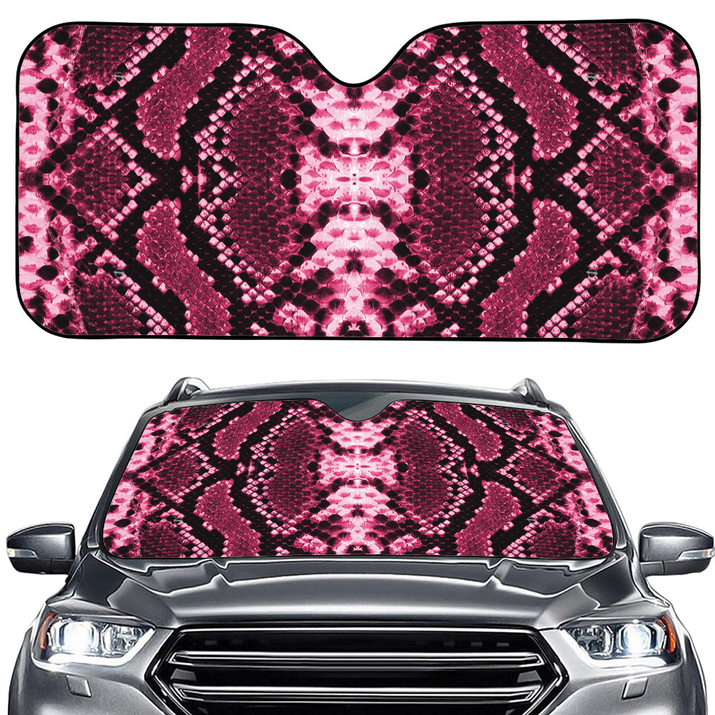 Pink Python Snakeskin Print Car Windshield Sun Shade