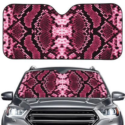 Pink Python Snakeskin Print Car Windshield Sun Shade