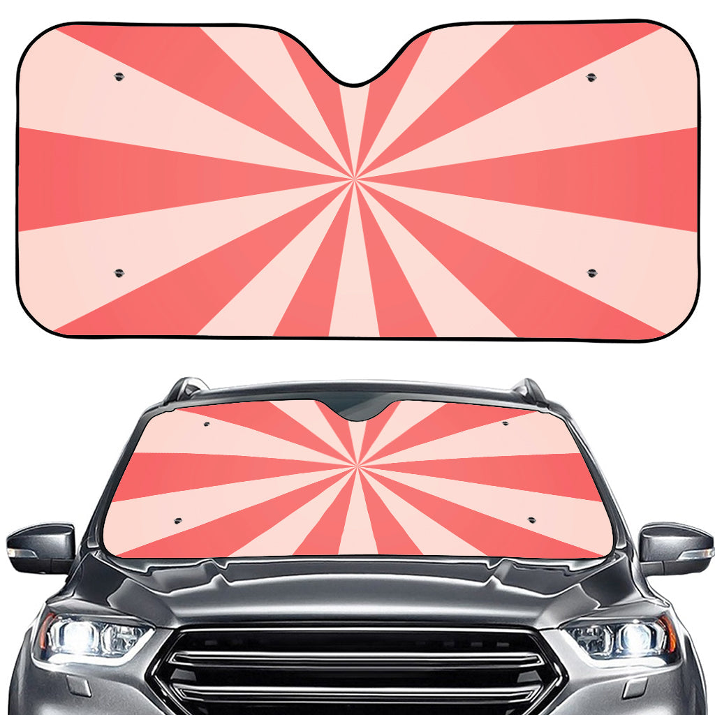 Pink Radial Rays Print Car Windshield Sun Shade