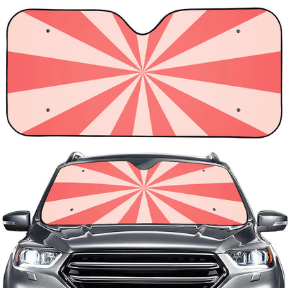 Pink Radial Rays Print Car Windshield Sun Shade