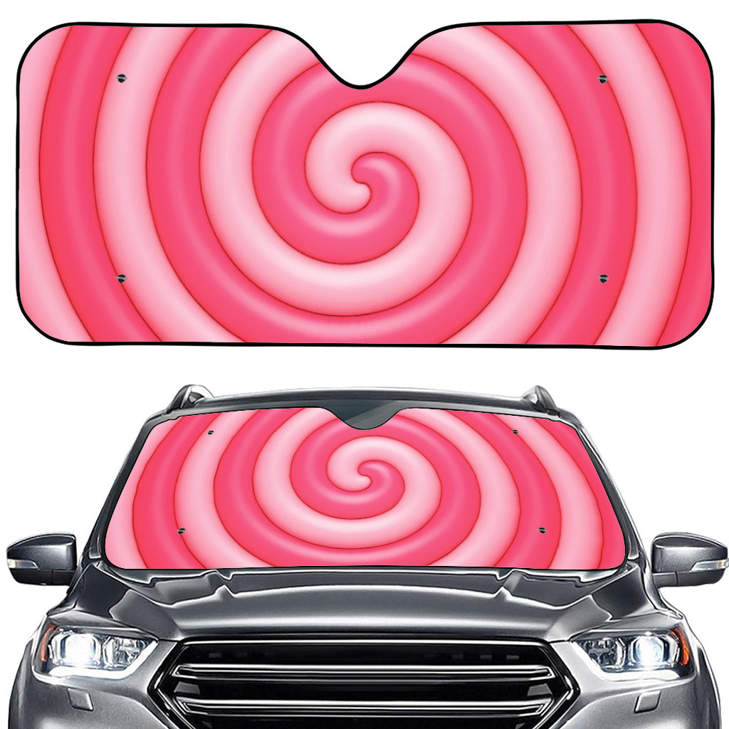 Pink Swirl Lollipop Print Car Windshield Sun Shade