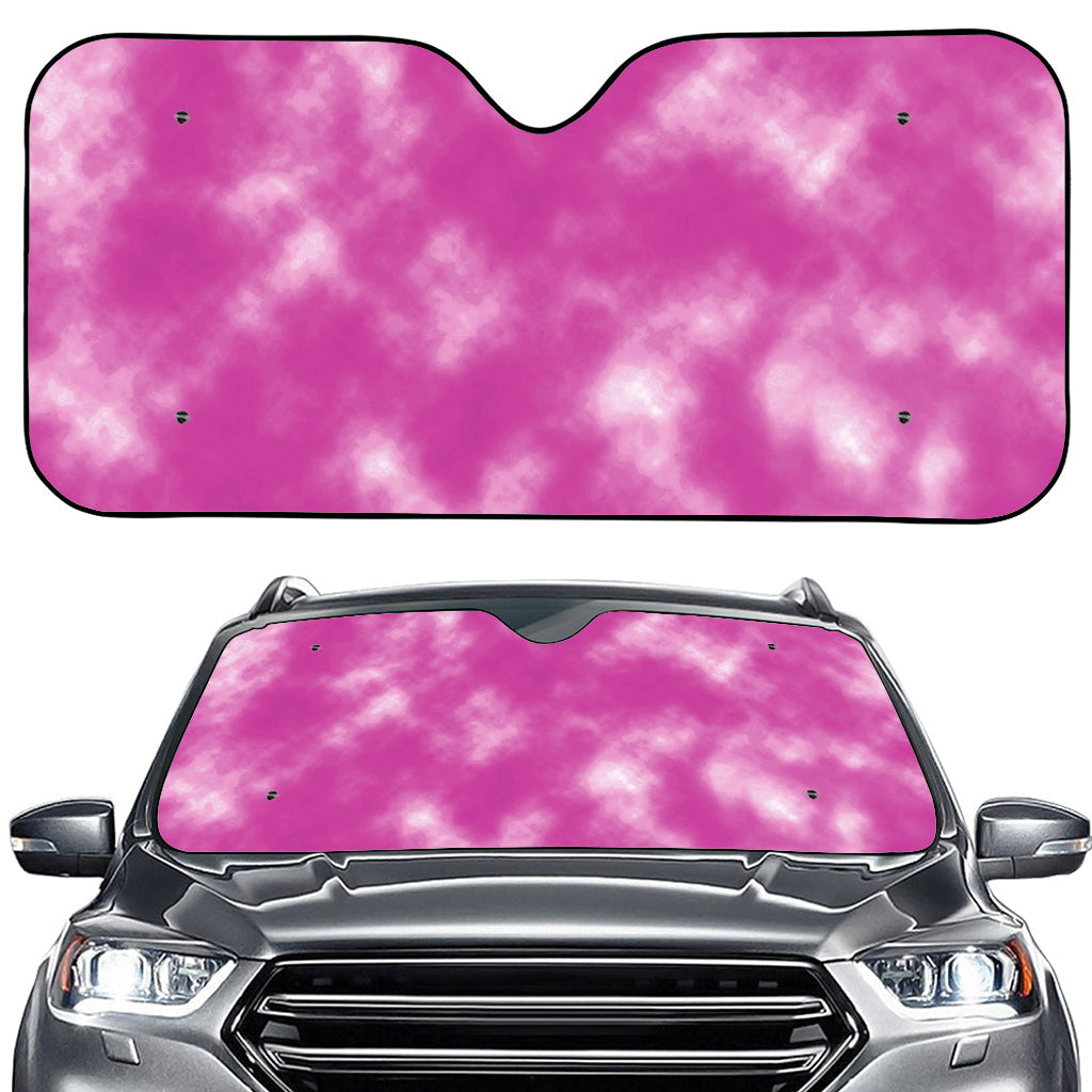 Pink Tie Dye Print Car Windshield Sun Shade