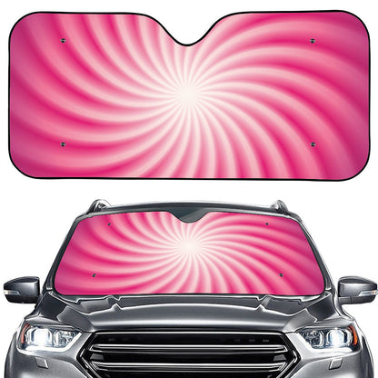 Pink Whirlpool Spiral Print Car Windshield Sun Shade