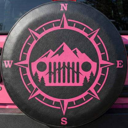 Pink Jeep Compass Grill Leather Spare Tire Cover – Outdoor Jeep Style