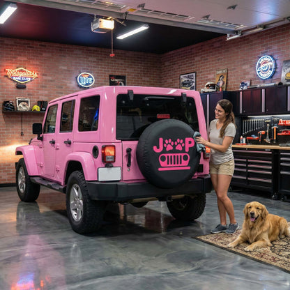 Pink Jeep Spare Tire Cover – Funny Dog Paw Lover Tire Cover