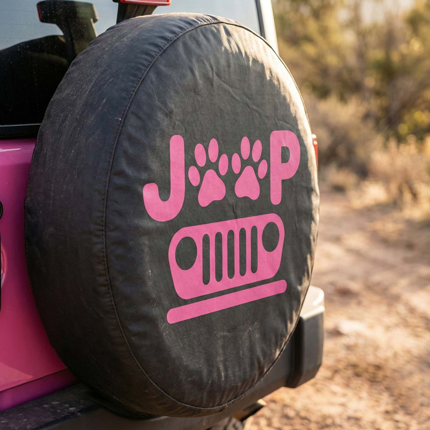 Pink Jeep Spare Tire Cover – Funny Dog Paw Lover Tire Cover