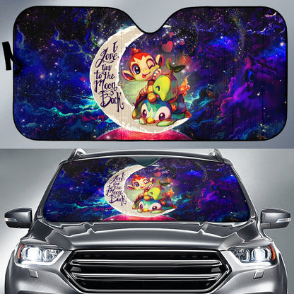 Piplup Turtwig And Chimchar Gen 4 Love You To The Moon Galaxy Car Auto Sunshades