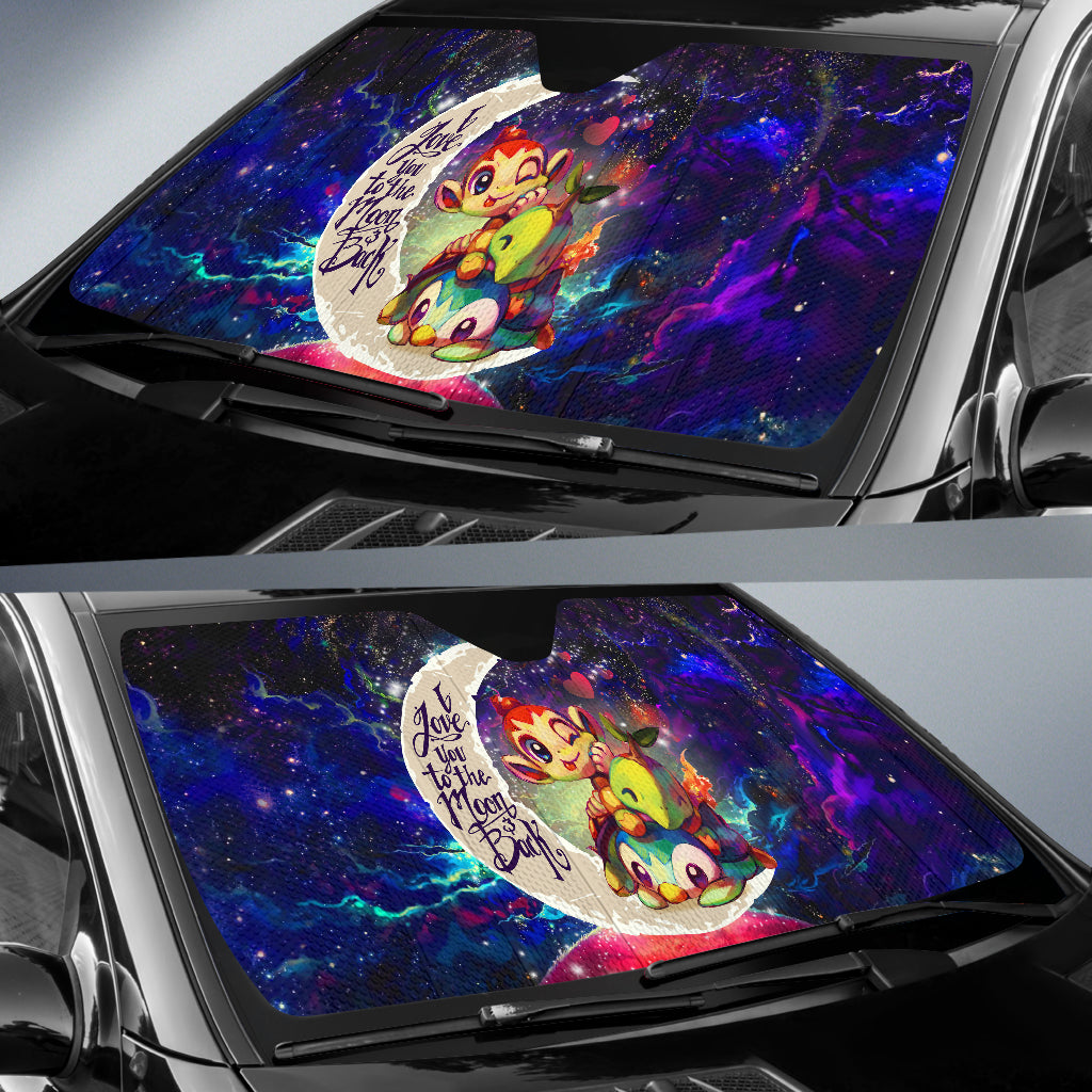 Piplup Turtwig And Chimchar Gen 4 Love You To The Moon Galaxy Car Auto Sunshades