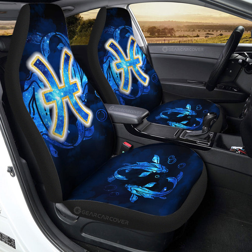 Pisces Car Seat Covers Custom Name Zodiac Car Accessories