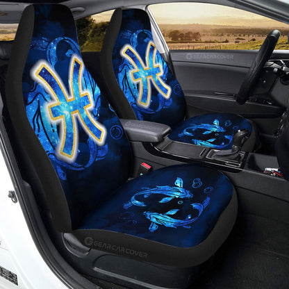 Pisces Car Seat Covers Custom Name Zodiac Car Accessories