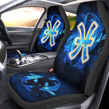 Pisces Car Seat Covers Custom Name Zodiac Car Accessories