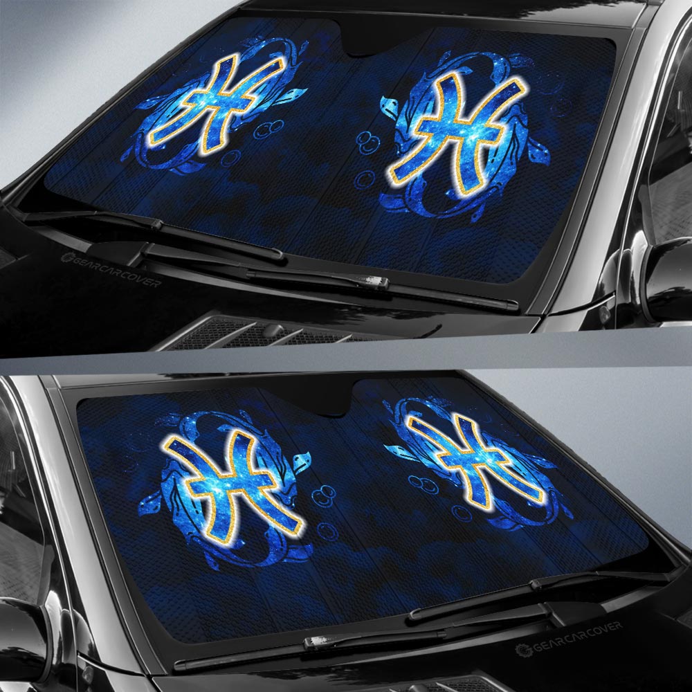 Pisces Car Sunshade Custom Name Zodiac Car Interior Accessories