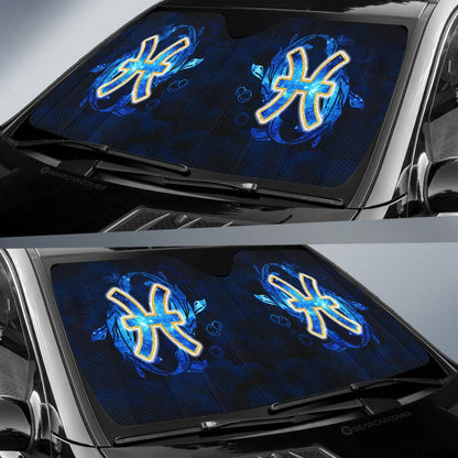 Pisces Car Sunshade Custom Name Zodiac Car Interior Accessories