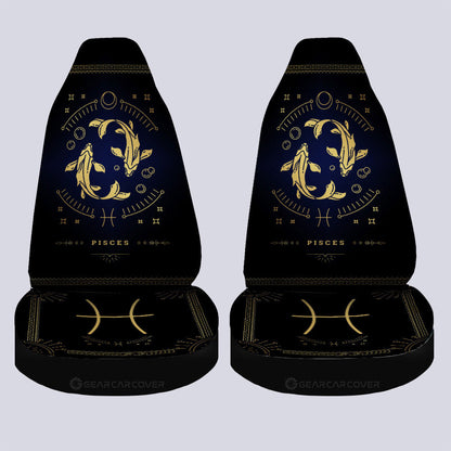 Pisces Colorful Car Seat Covers Custom Zodiac Car Accessories