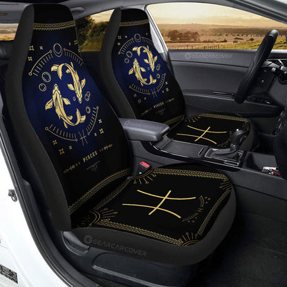Pisces Colorful Car Seat Covers Custom Zodiac Car Accessories