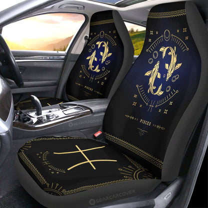 Pisces Colorful Car Seat Covers Custom Zodiac Car Accessories