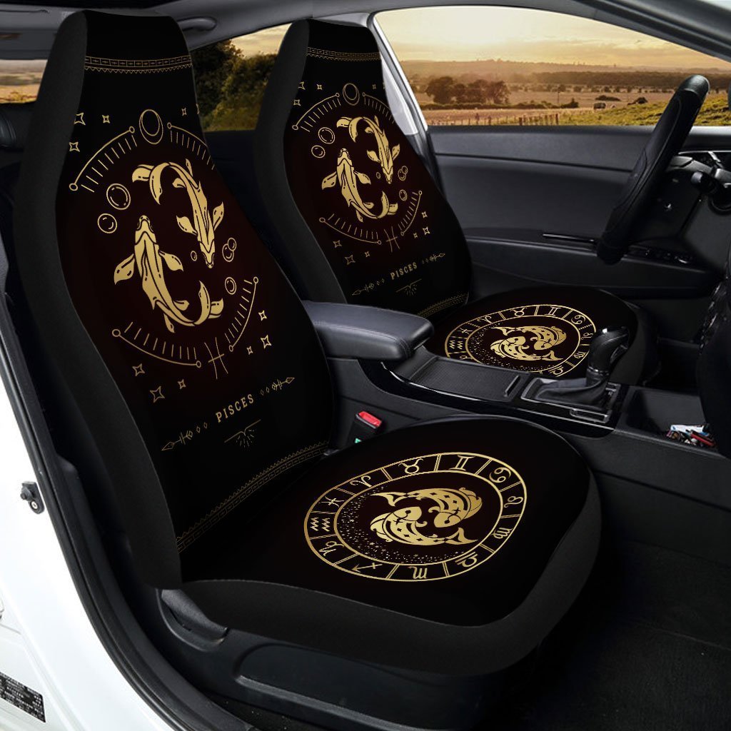 Pisces Horoscope Car Seat Covers Custom Birthday Gifts Car Accessories