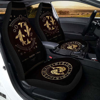 Pisces Horoscope Car Seat Covers Custom Birthday Gifts Car Accessories
