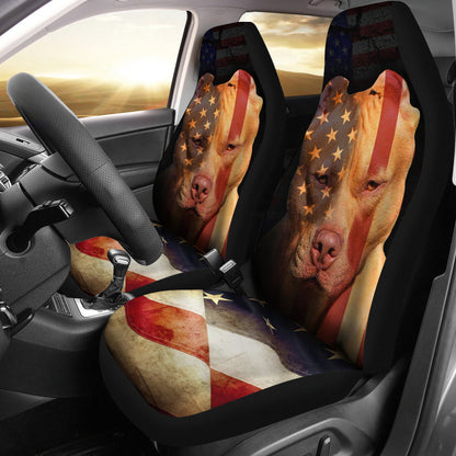 Pitbull American Flag Car Seat Cover