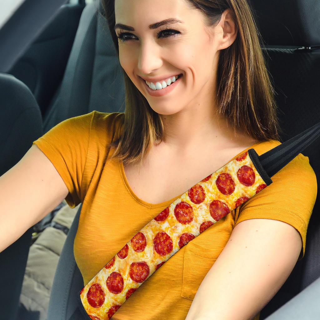Pizza Premium Custom Car Seat Belt Covers