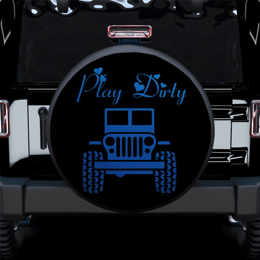 Play Dirty Blue Jeep Girl Car Spare Tire Cover