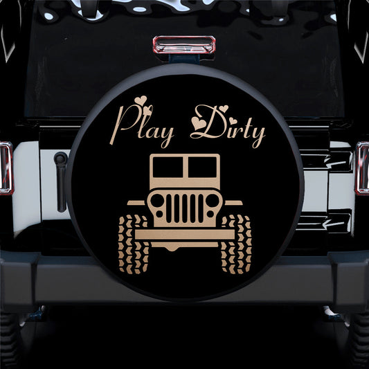 Play Dirty Cream White Girl Jeep Car Spare Tire Cover