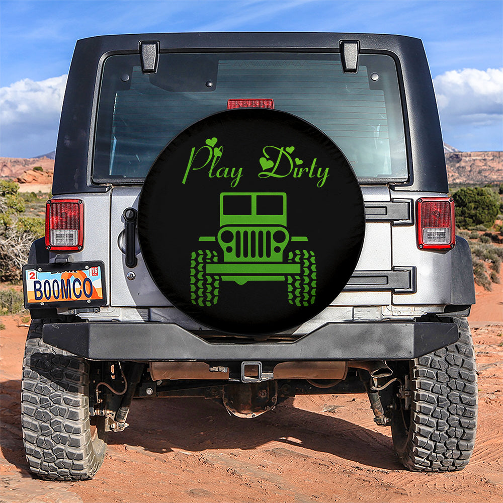 Play Dirty Green Girl Jeep Car Spare Tire Cover