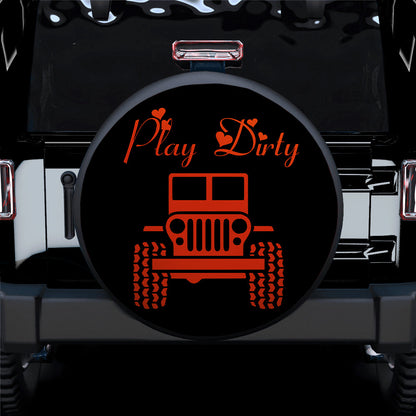 Play Dirty Orange Jeep Girl Car Spare Tire Cover