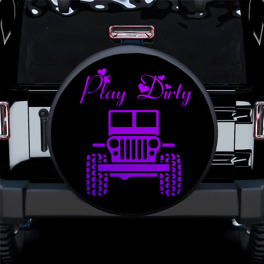 Play Dirty Purple Girl Jeep Car Spare Tire Cover