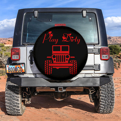 Play Dirty Red Girl Jeep Car Spare Tire Cover