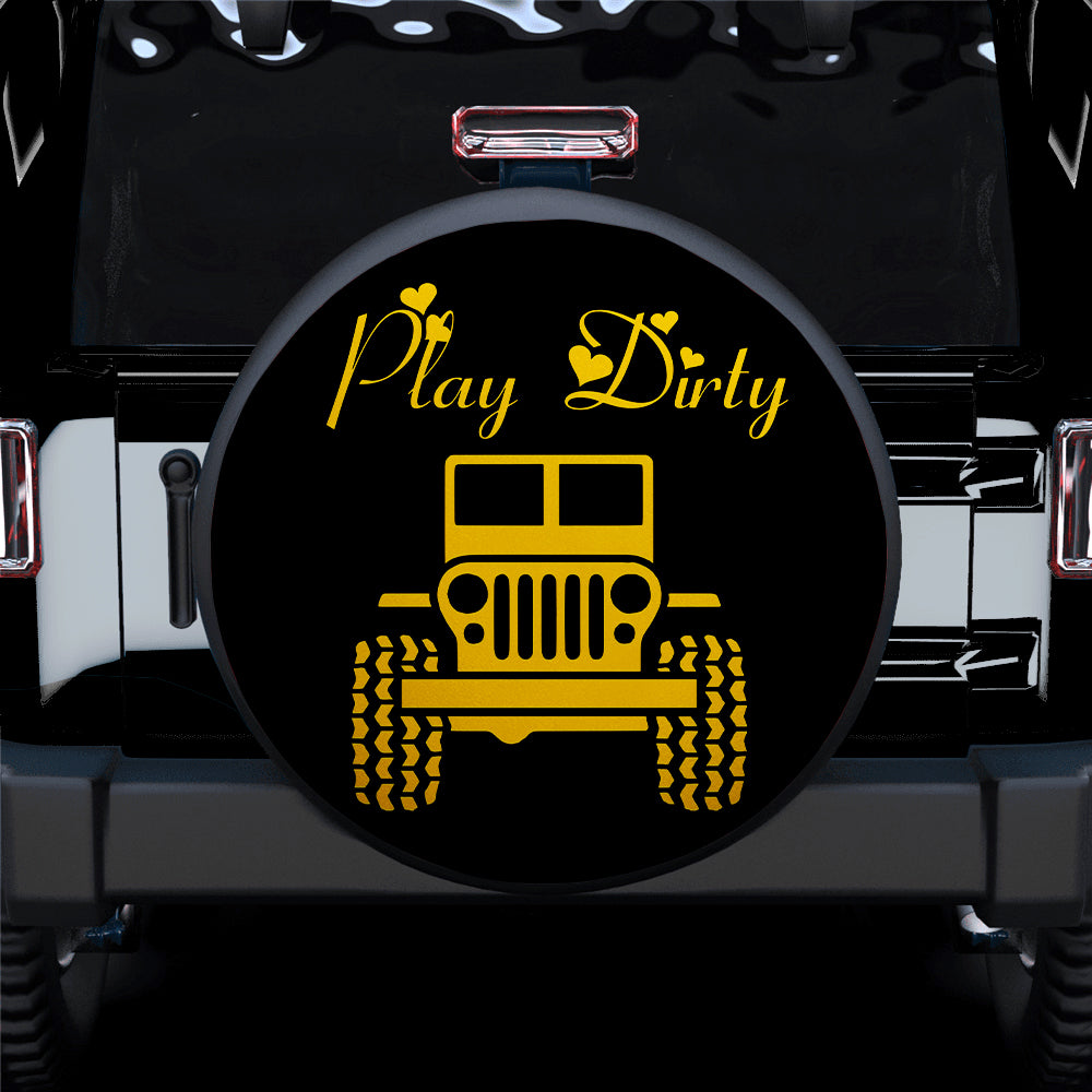 Play Dirty Yellow Girl Jeep Car Spare Tire Cover