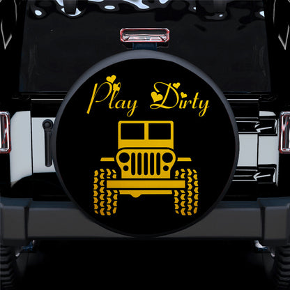 Play Dirty Yellow Girl Jeep Car Spare Tire Cover
