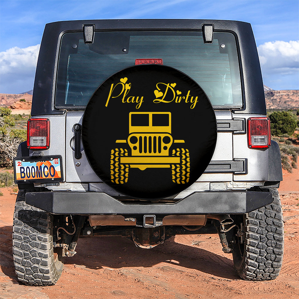 Play Dirty Yellow Girl Jeep Car Spare Tire Cover