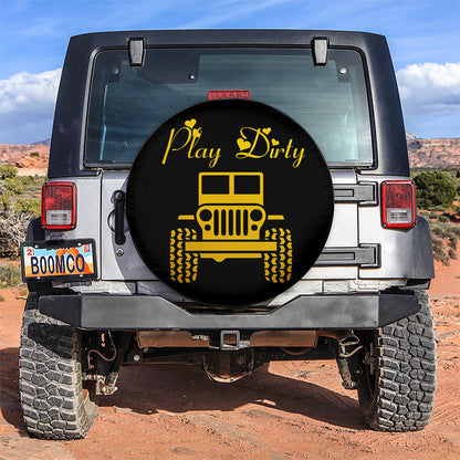 Play Dirty Yellow Girl Jeep Car Spare Tire Cover