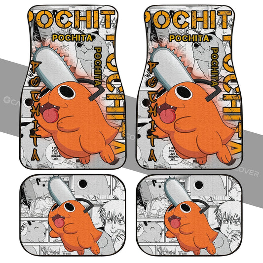 Pochita Car Floor Mats Custom Anime Chainsaw Man Car Interior Accessories