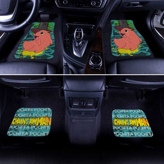 Pochita Car Floor Mats Custom Chainsaw Man Anime Car Accessories