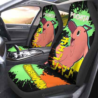 Pochita Car Seat Covers Custom Chainsaw Man Anime Car Accessories
