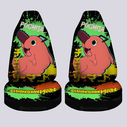 Pochita Car Seat Covers Custom Chainsaw Man Anime Car Accessories